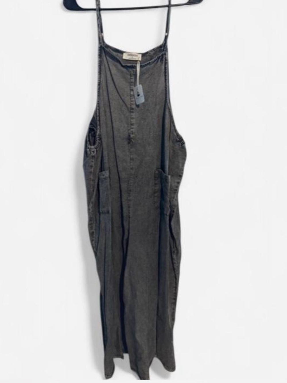 Zenana Outfitters Mineral Washed Black Overall/Jumpsuit